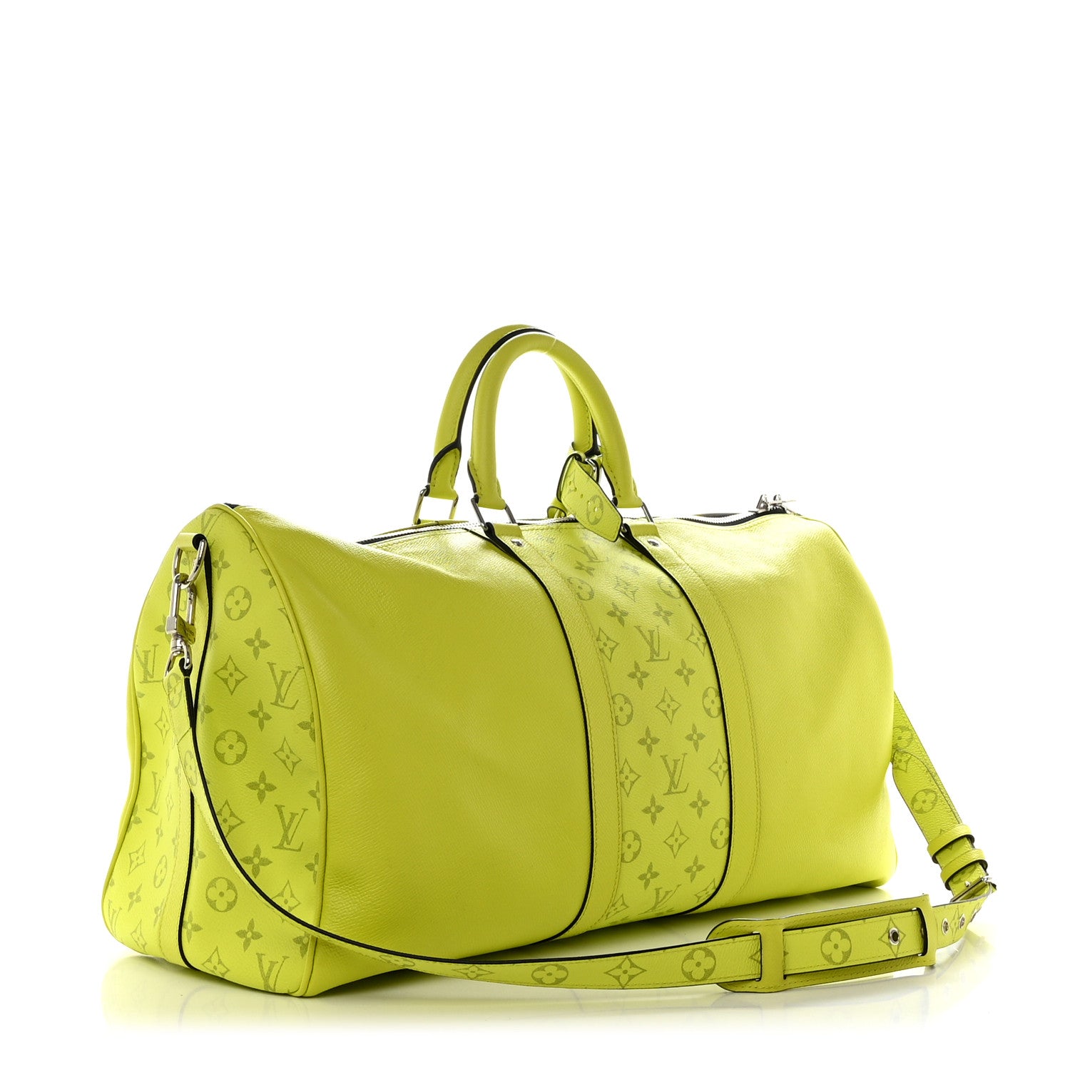 Louis Vuitton Monogram Taiga Keepall Bandouliere 50 Yellow 2 of 9