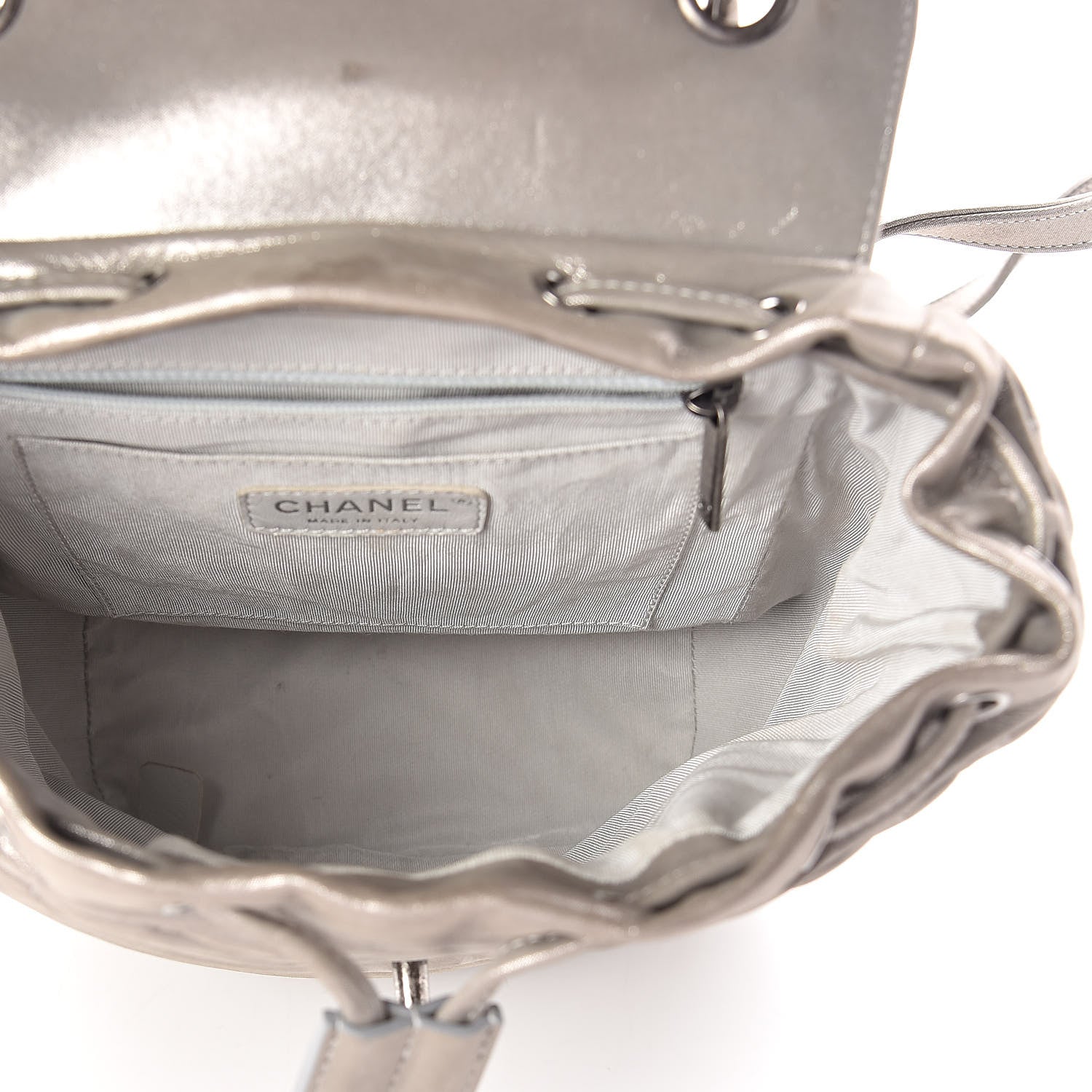 Chanel Metallic Calfskin Chevron Quilted Small Urban Spirit Backpack Silver 6 of 12