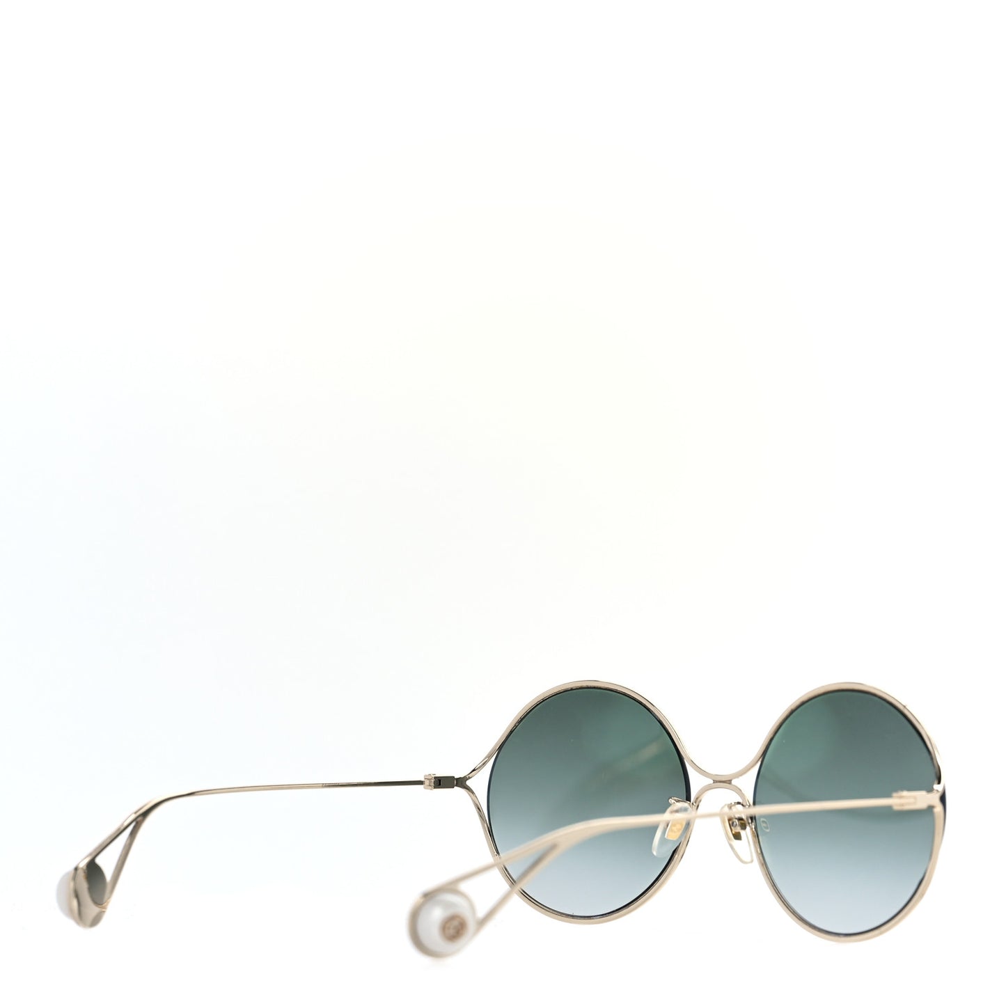 Round Pearl Tip Sunglasses GG0253SA Gold