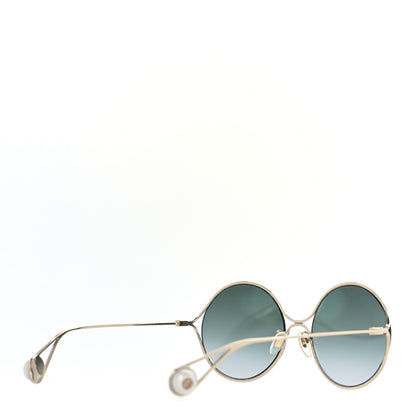 Gucci Round Pearl Tip Sunglasses GG0253SA Gold 3 of 7