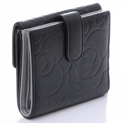 Chanel Lambskin CC Camelia Compact Wallet Black 3 of 7