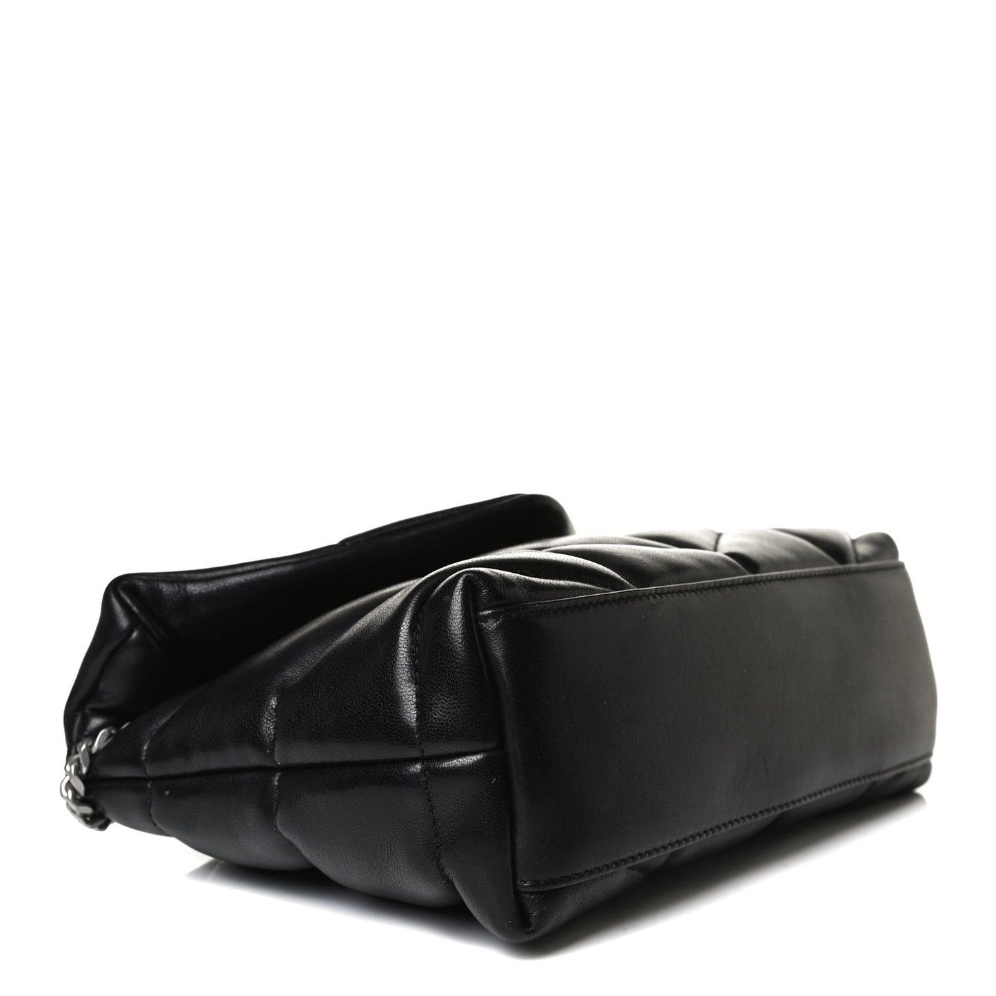 Lambskin Quilted Toy Loulou Puffer Monogram Chain Satchel Black