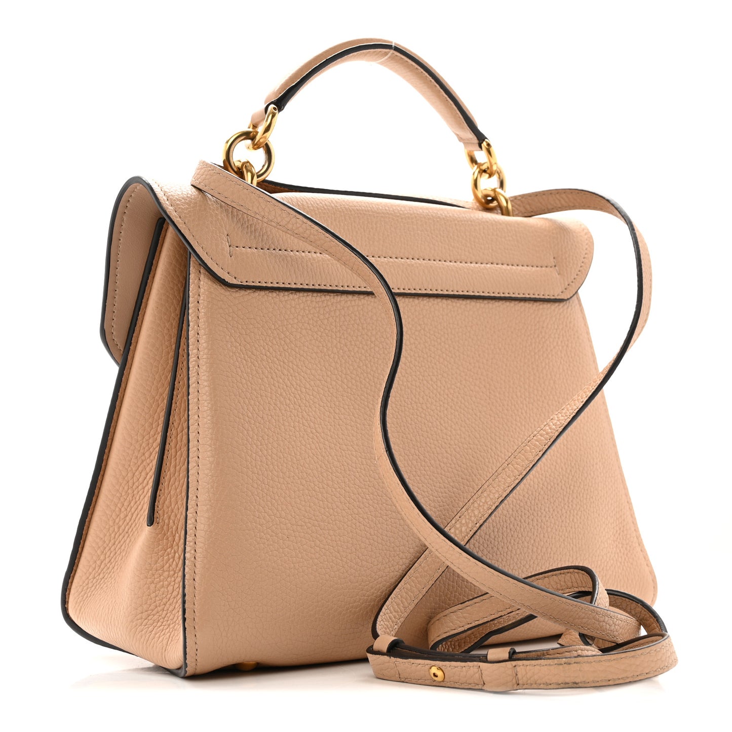 Calfskin Small Margot Top Handle Satchel Almond