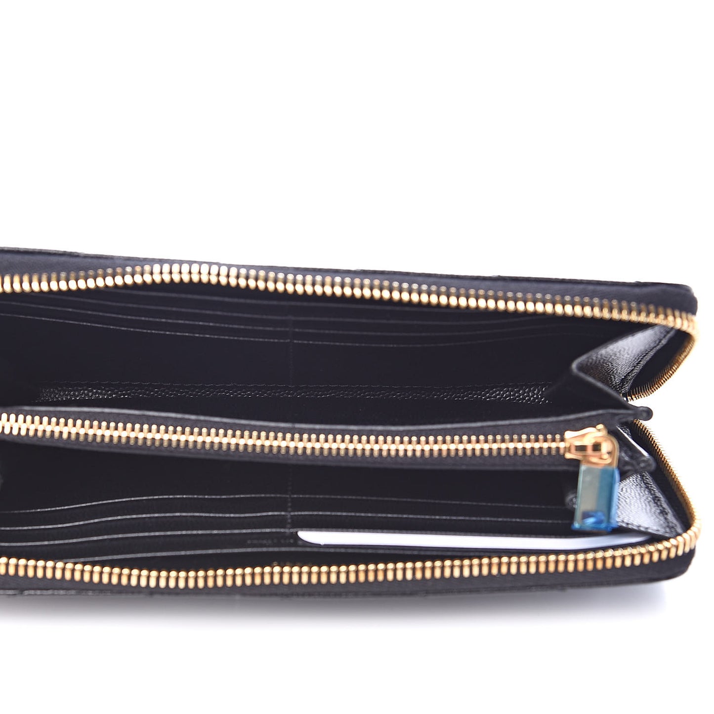 Grain De Poudre Matelasse Chevron Monogram Zip Around Wallet Black