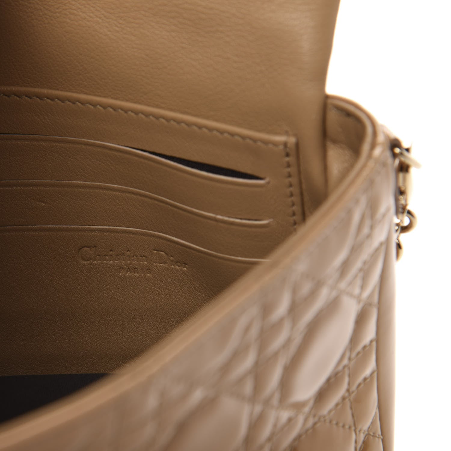 Christian Dior Patent Cannage New Lock Pouch Beige 6 of 11