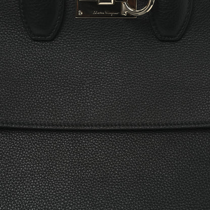 Salvatore Ferragamo Hammered Calfskin The Studio Bag Black 8 of 10