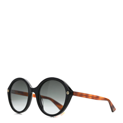 Gucci Acetate Round Sunglasses GG0023S Black Tortoise 1 of 8