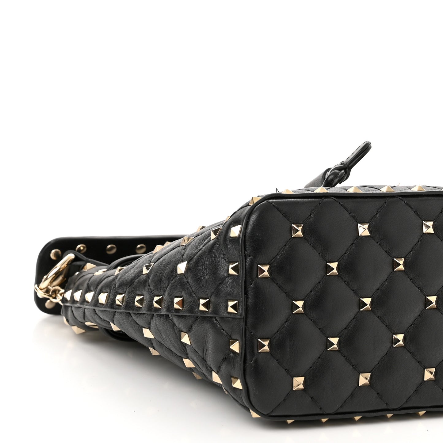 Nappa Mini Rockstud Spike Bucket Bag Black