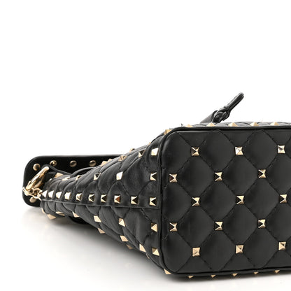 Valentino Garavani Nappa Mini Rockstud Spike Bucket Bag Black 8 of 11