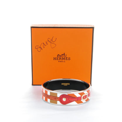 Hermes Enamel Printed Wide Coaching Bracelet 62 5 of 5