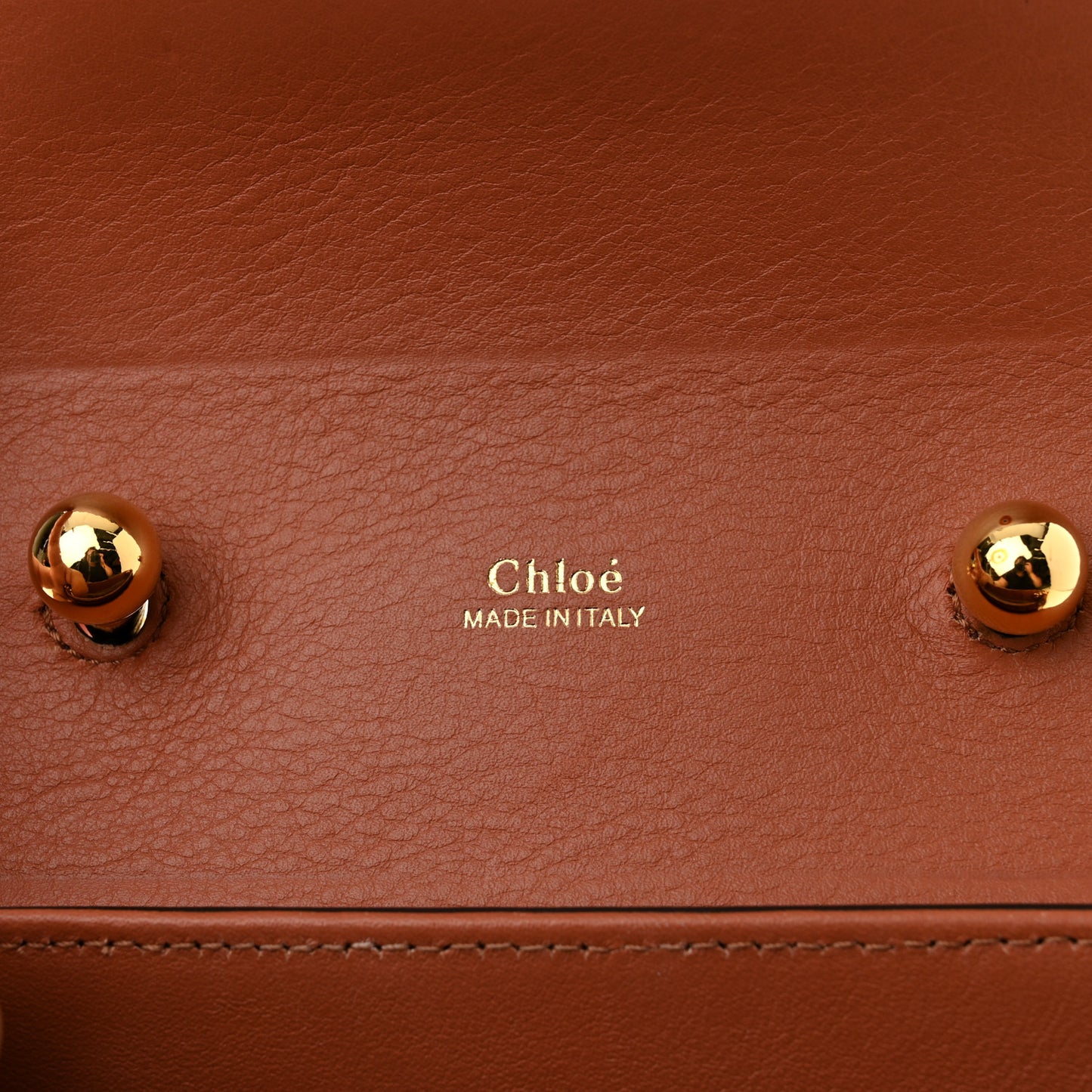 Calfskin Crocodile Embossed Small Aby Lock Chestnut Brown