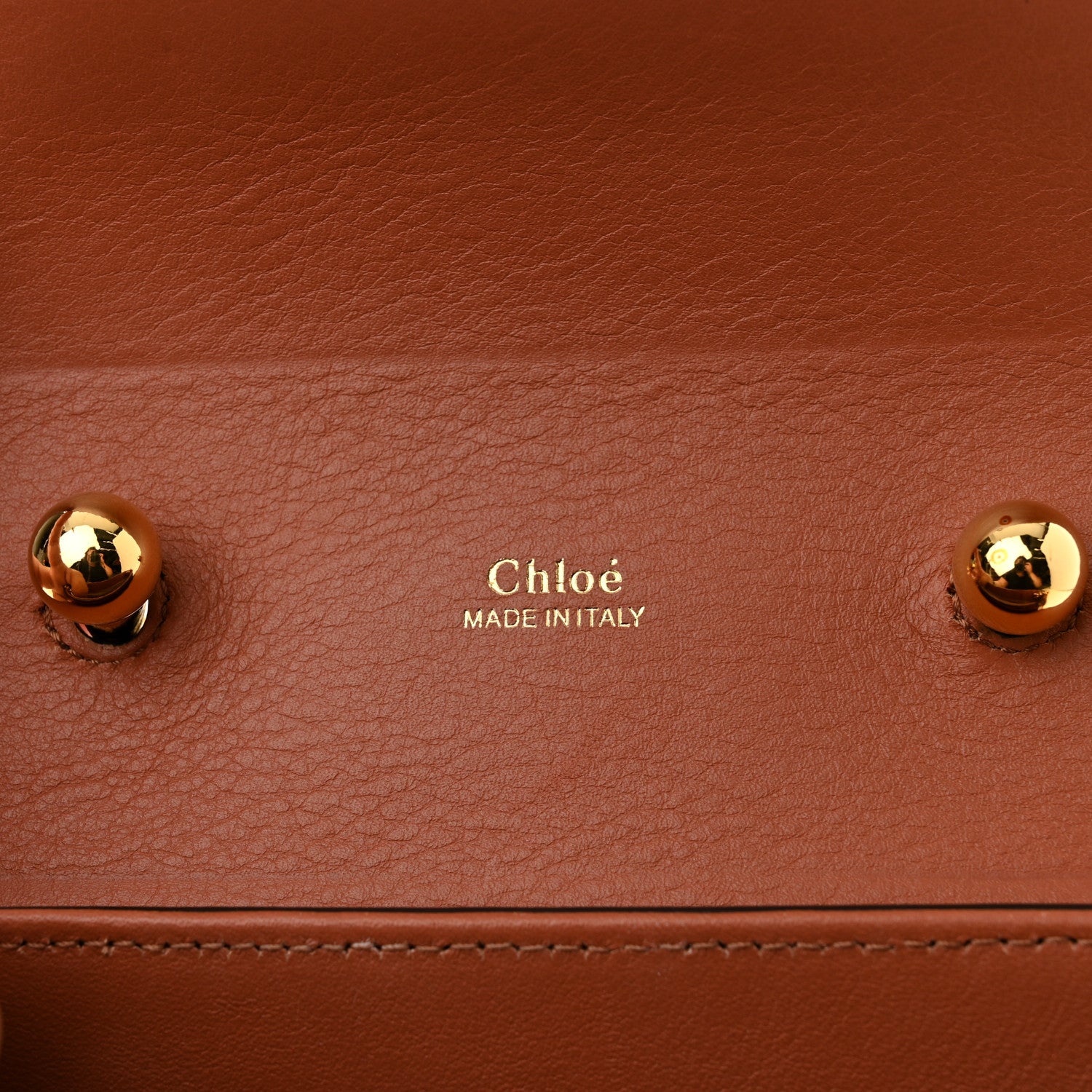 Chloe Calfskin Crocodile Embossed Small Aby Lock Chestnut Brown 6 of 9