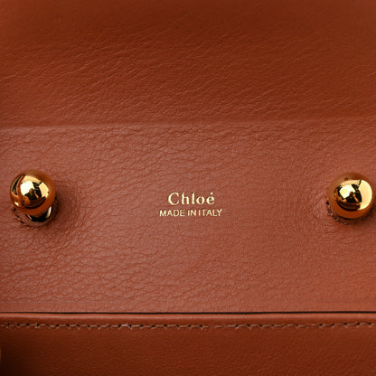 Chloe Calfskin Crocodile Embossed Small Aby Lock Chestnut Brown 6 of 9