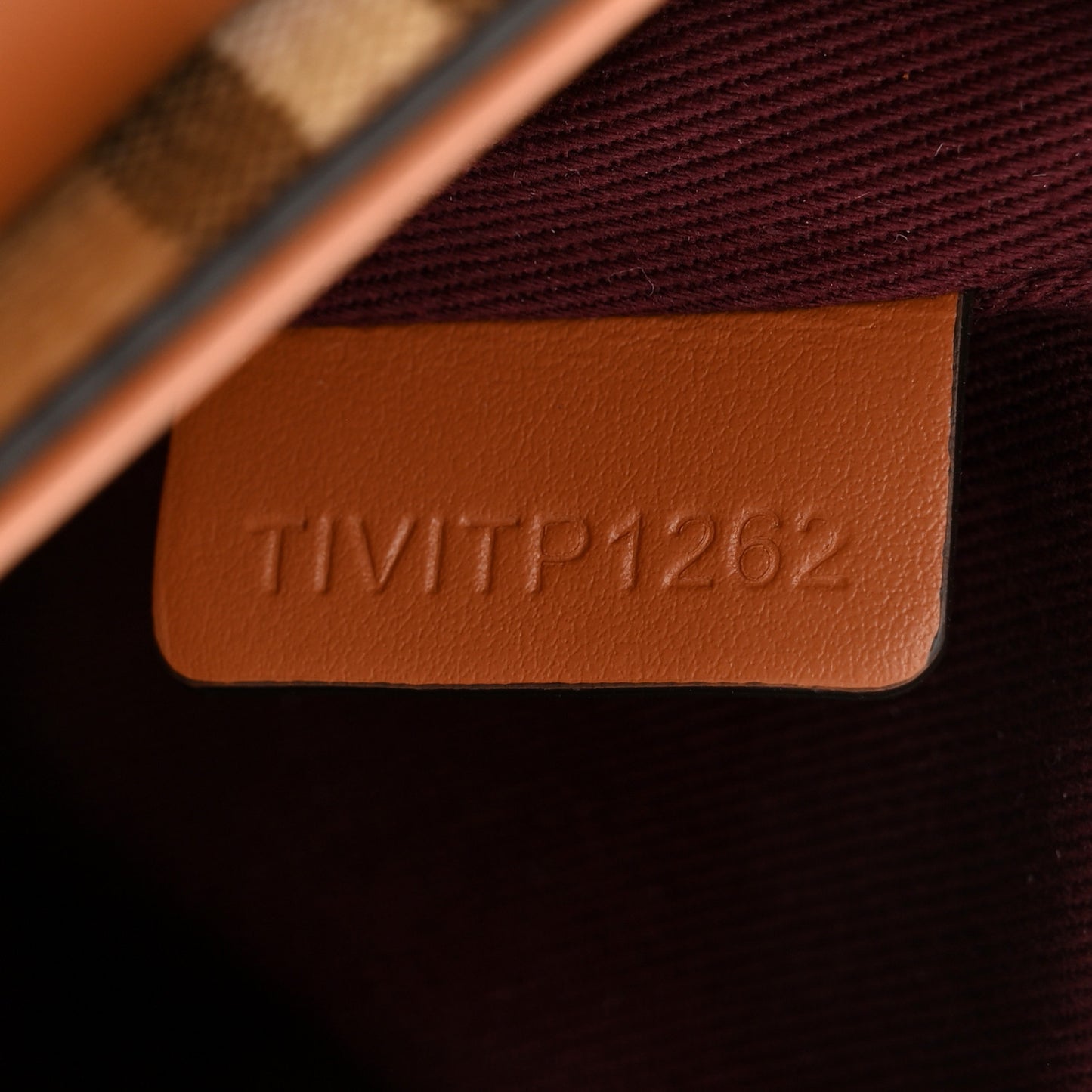 Coated Canvas Calfskin Vintage Check Medium Note Crossbody Bag Briar Brown