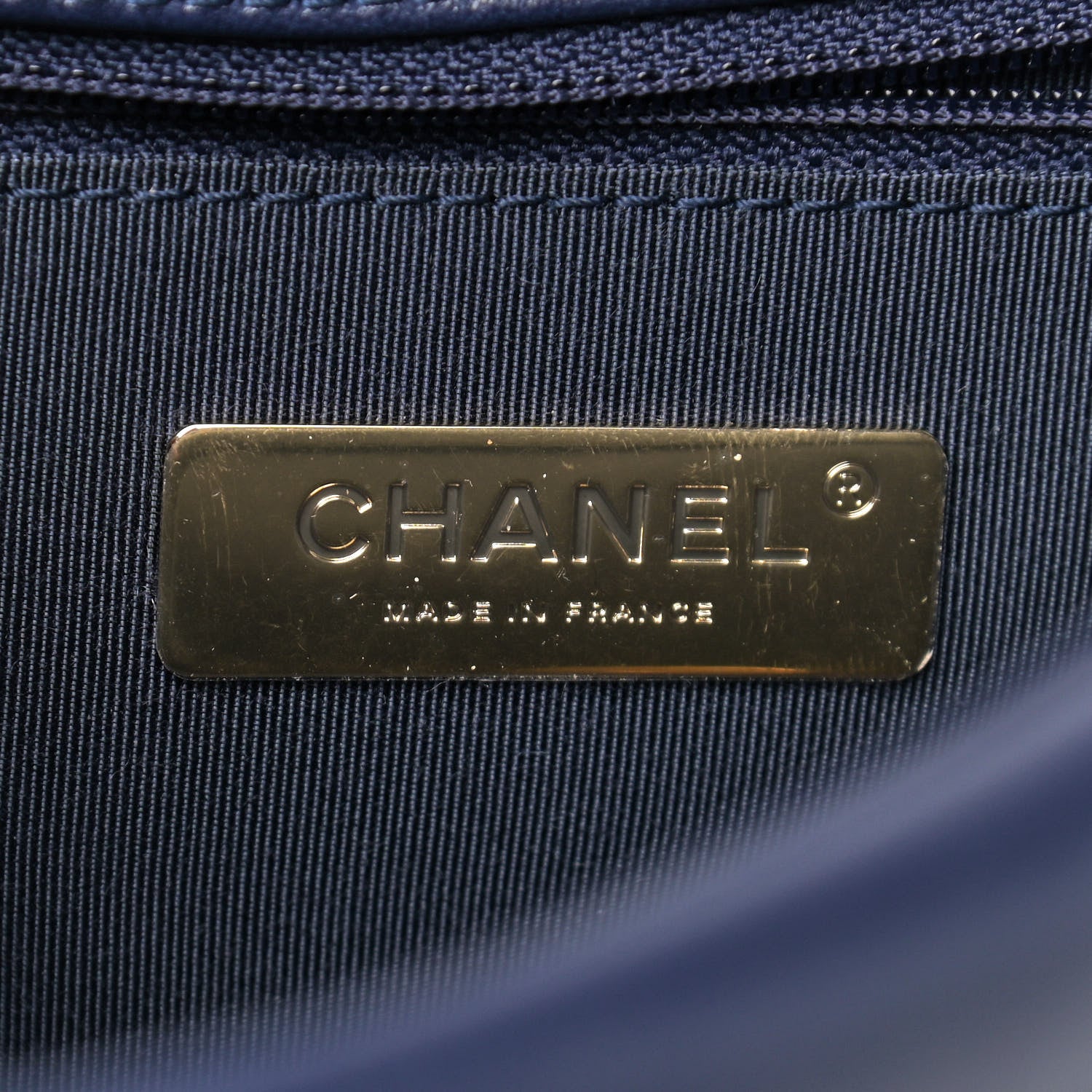 Chanel Lambskin Quilted Large Chanel 19 Flap Navy Blue 8 of 9