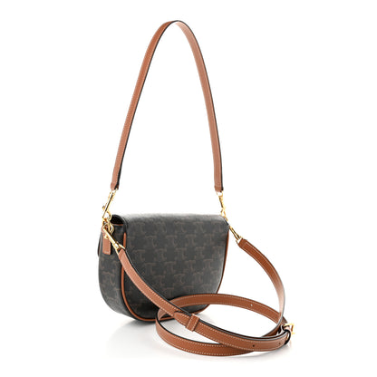 Celine Triomphe Canvas Folco Bag Tan 3 of 10
