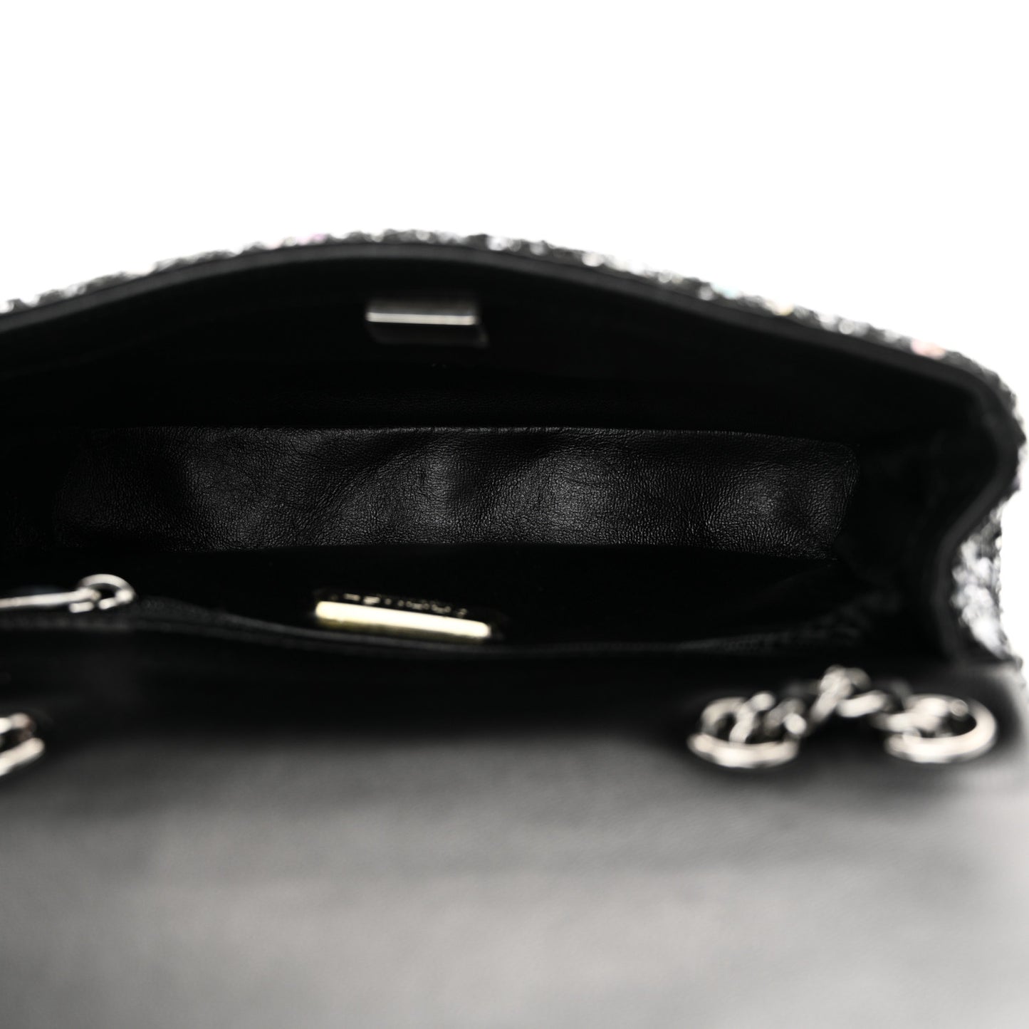 Shaded Sequins Mini Flap Black