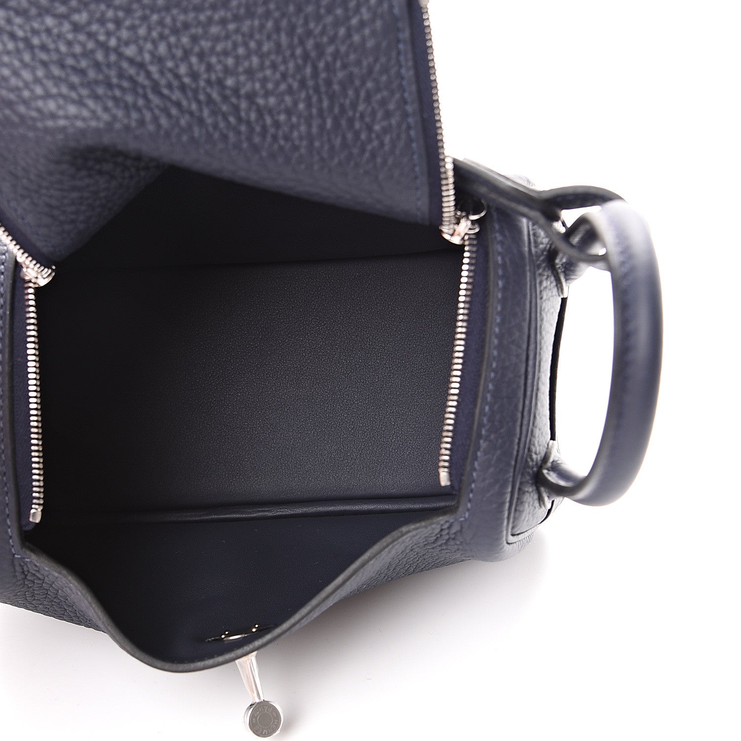 Hermes Taurillon Clemence Mini Lindy 20 Bleu Nuit 4 of 10