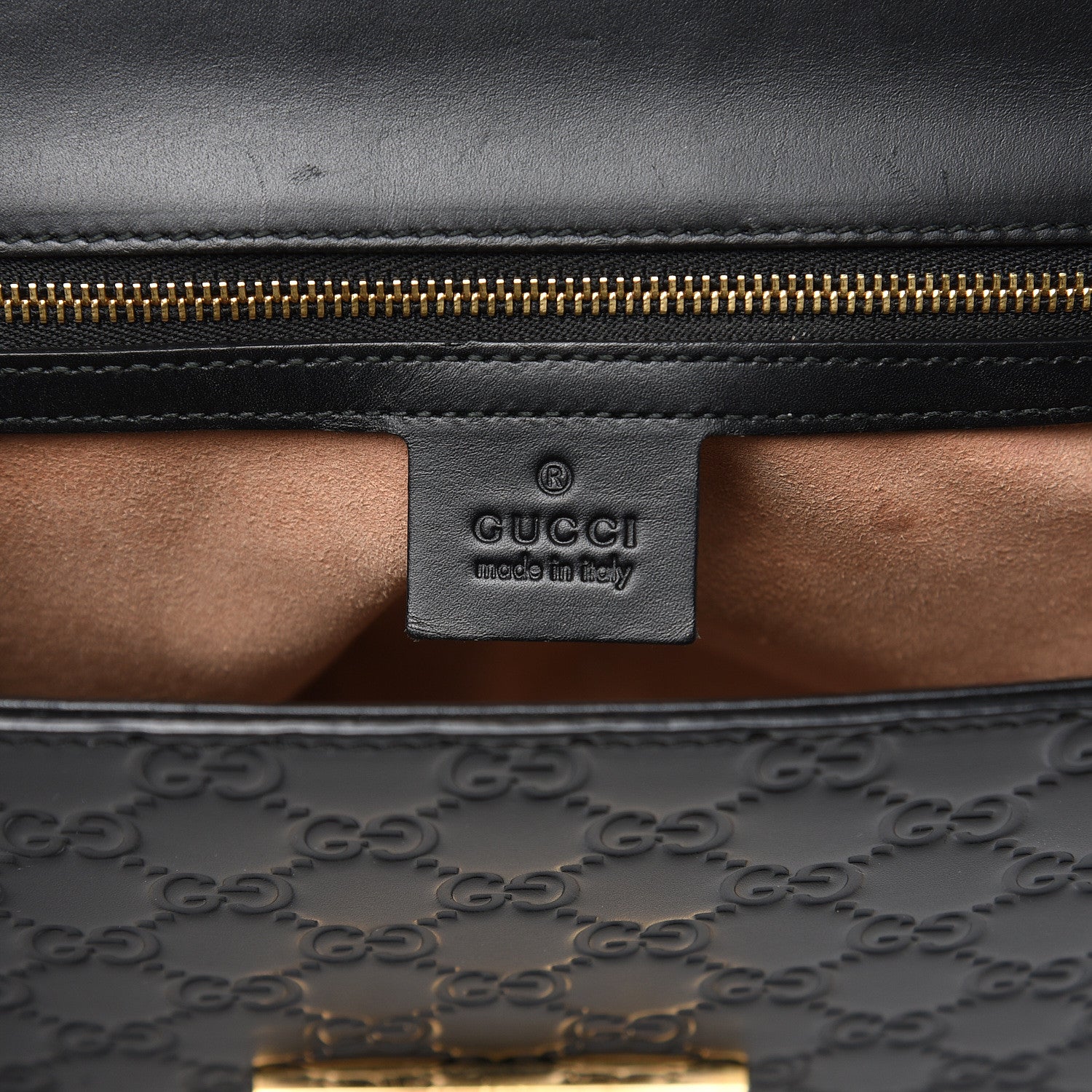 Gucci Guccissima Medium Padlock Shoulder Bag Black 6 of 18