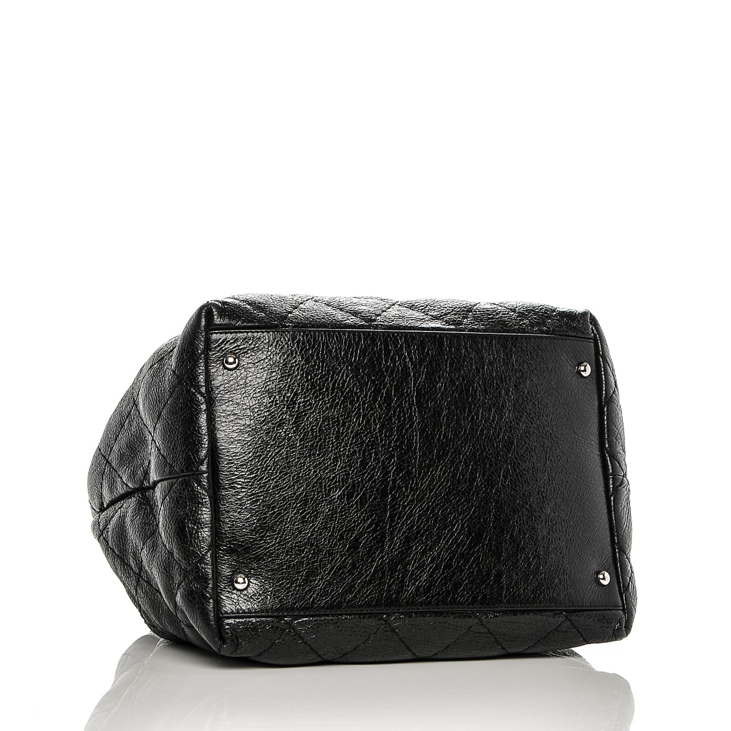 Chanel Glazed Calfskin On The Road Drawstring Tote Black 4 of 7