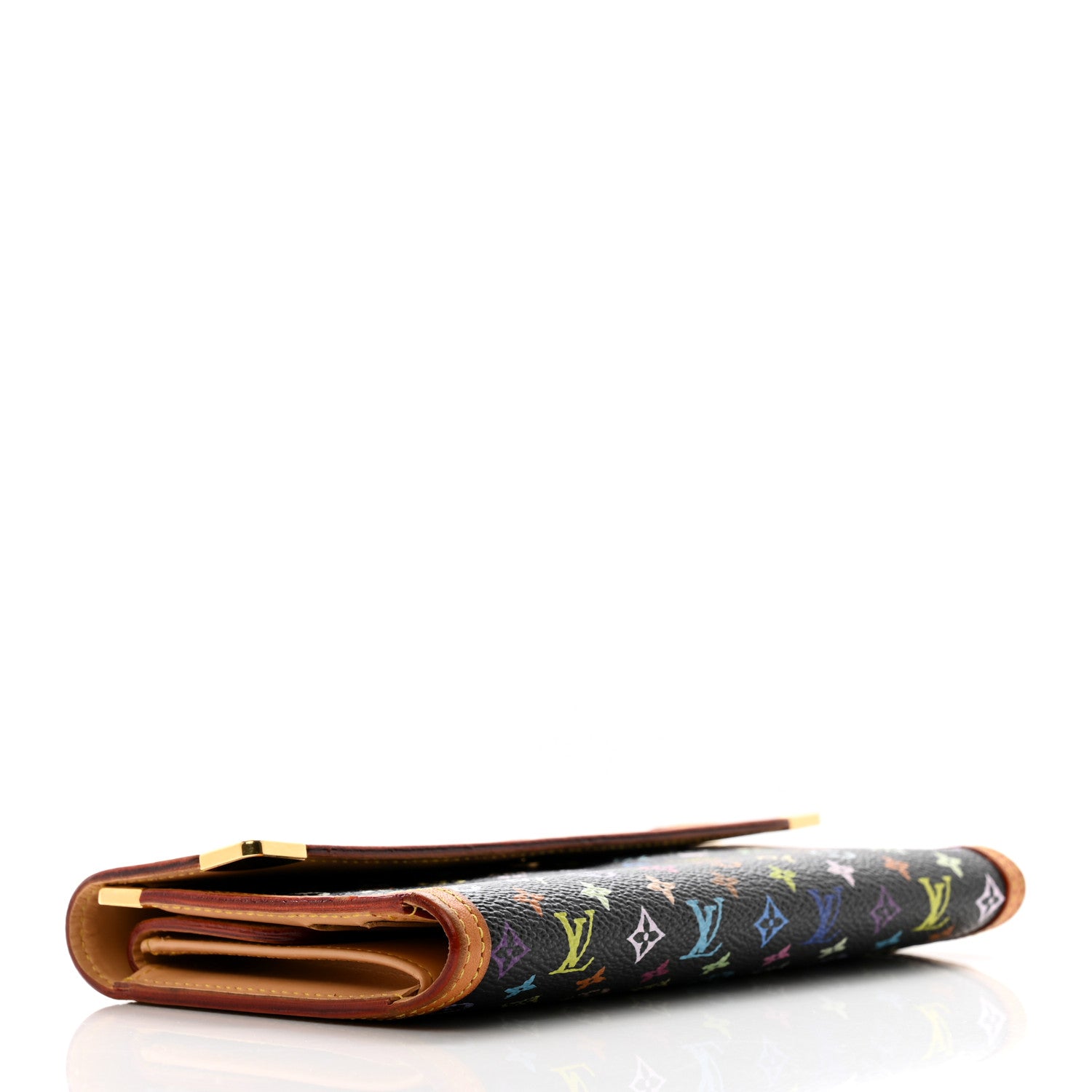 Louis Vuitton Monogram Multicolor Porte Tresor International Wallet Black 4 of 10