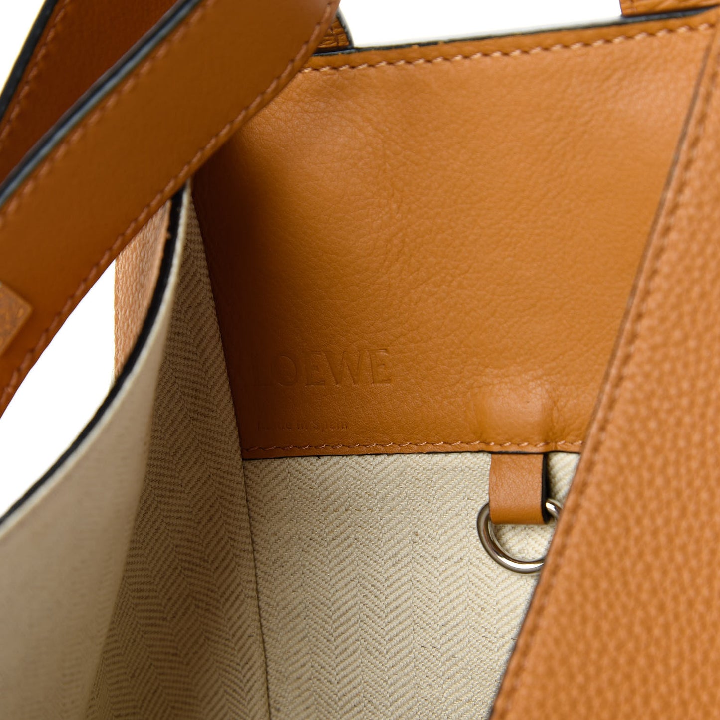 Calfskin Medium Hammock Shoulder Bag Tan White