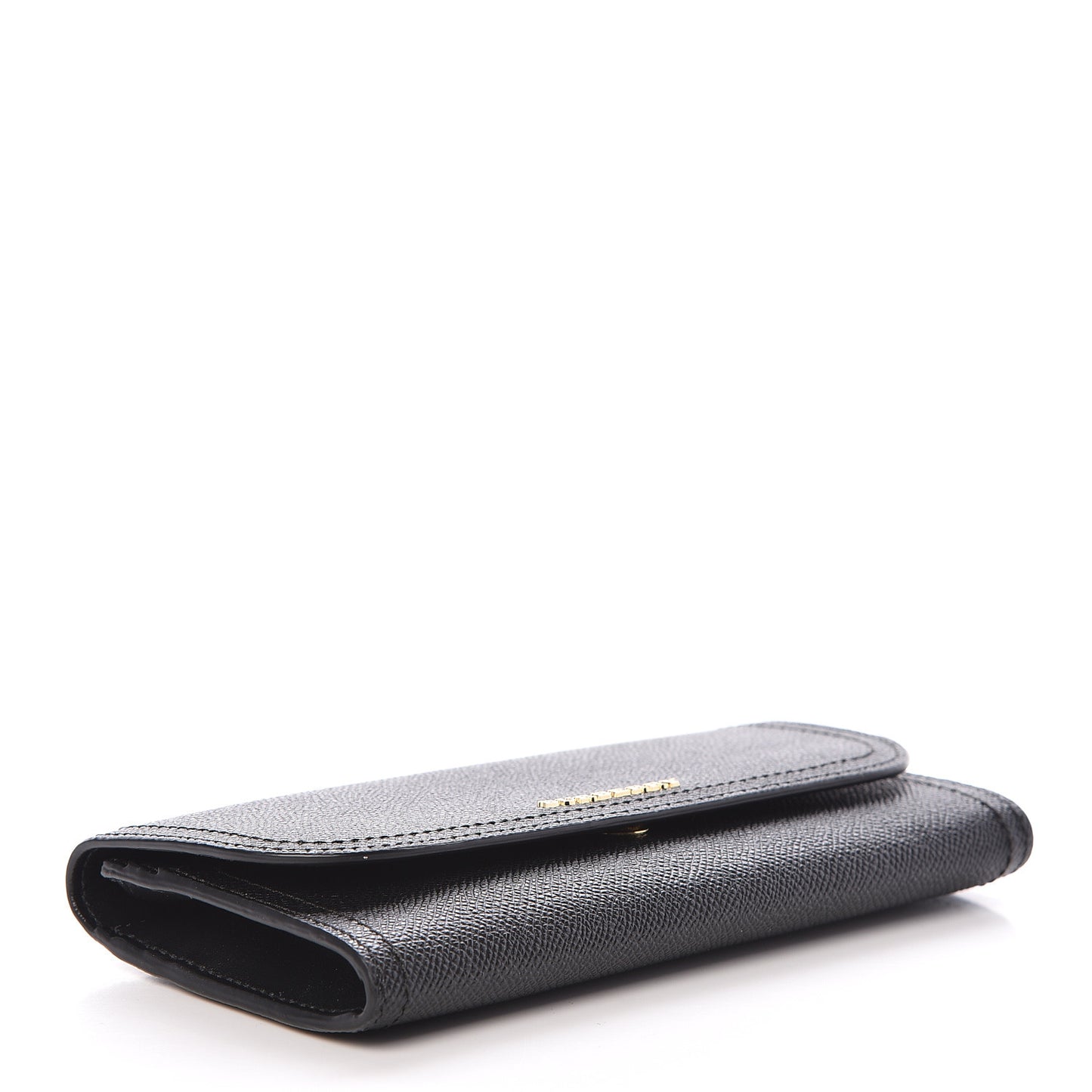 Grainy Calfskin Ashton Continental Flap Wallet Black