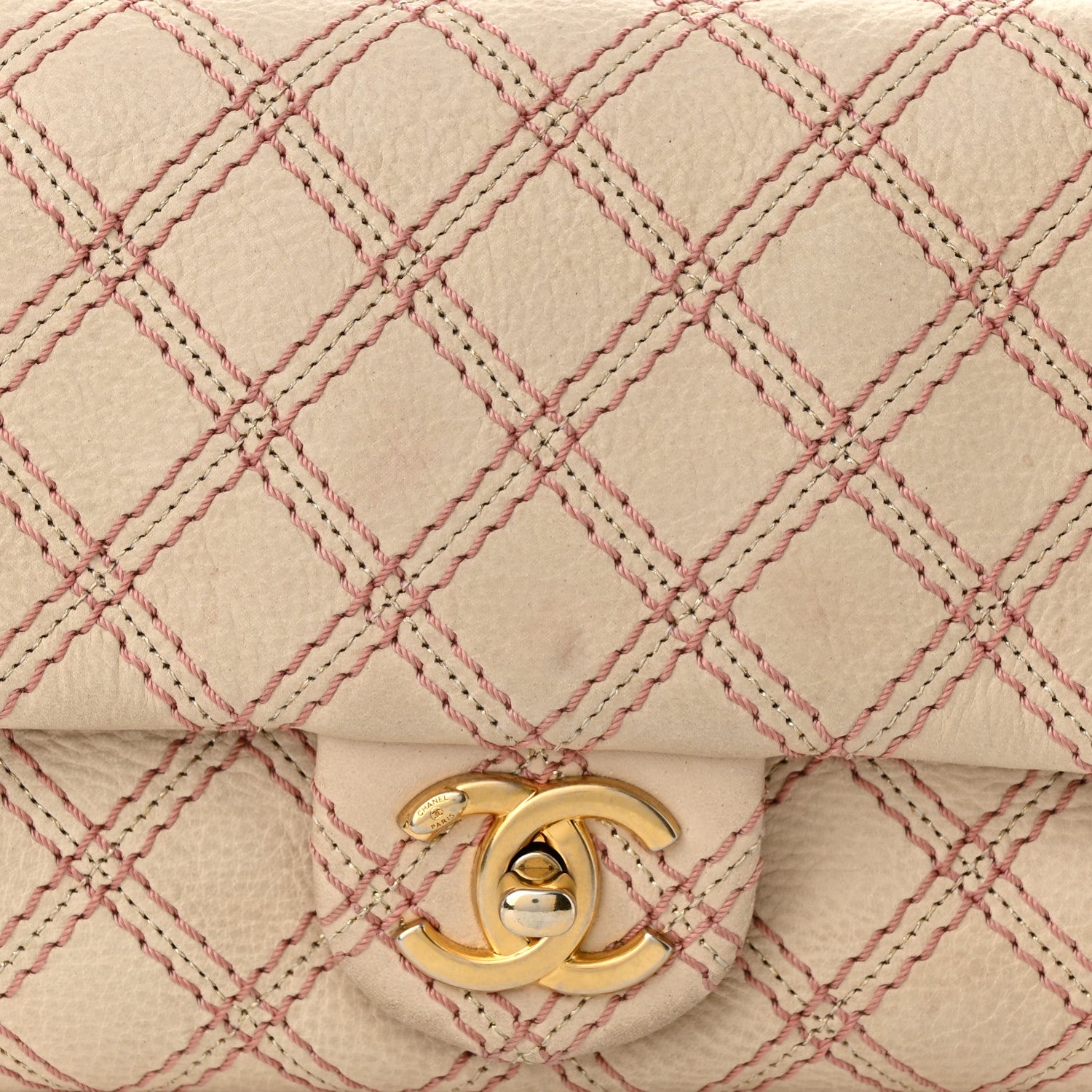 Chanel Calfskin Triple Stitched Medium Flap Pink 8 of 10