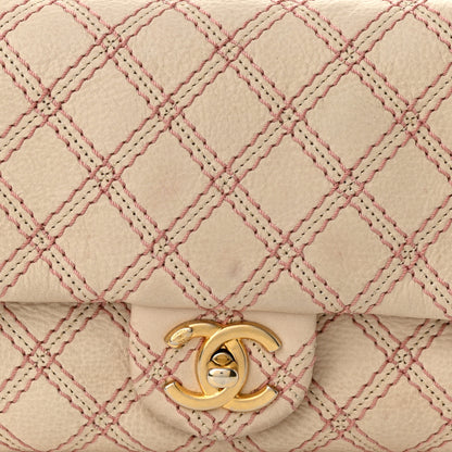 Chanel Calfskin Triple Stitched Medium Flap Pink 8 of 10