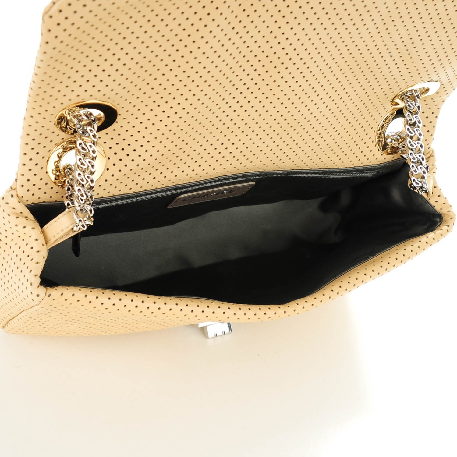 Chanel Lambskin Perforated Drill Flap Beige 5 of 7
