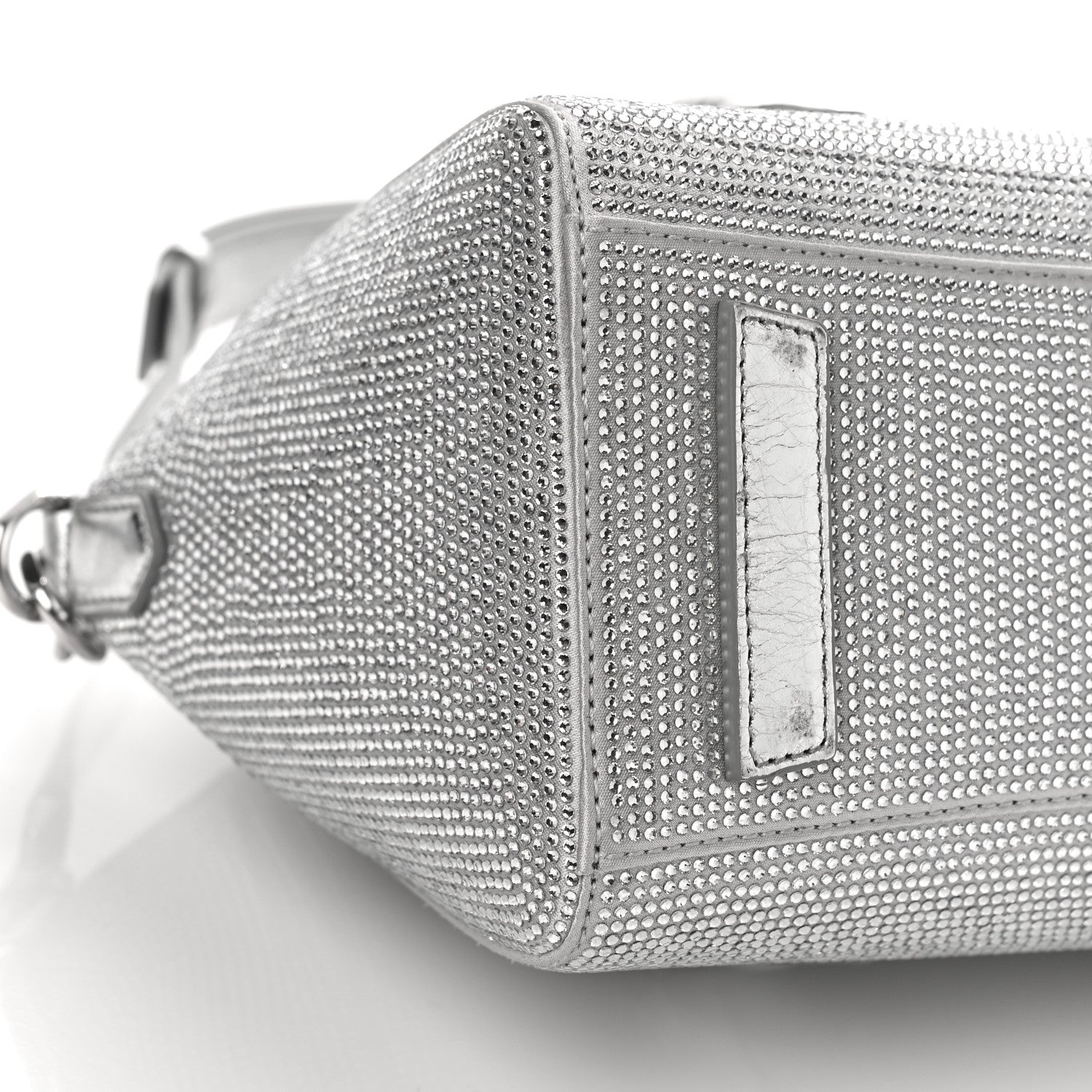 Givenchy Crystal Embellished Mini Lock Antigona Shoulder Bag Silvery Grey 7 of 8