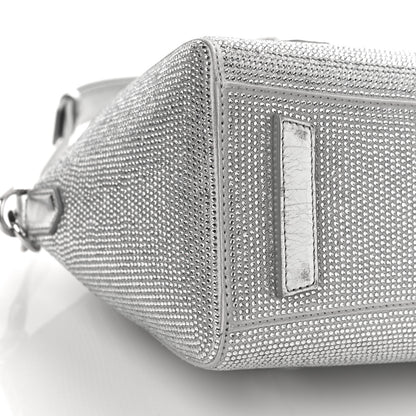 Givenchy Crystal Embellished Mini Lock Antigona Shoulder Bag Silvery Grey 7 of 8