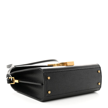 Saint Laurent Grain de Poudre Mini Classic Monogram Cassandra Top Handle Black 4 of 10