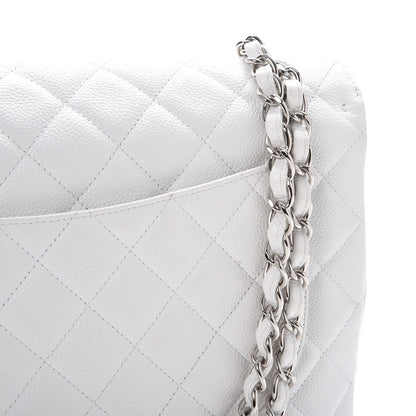 Chanel Caviar Maxi Single Flap White 10 of 13