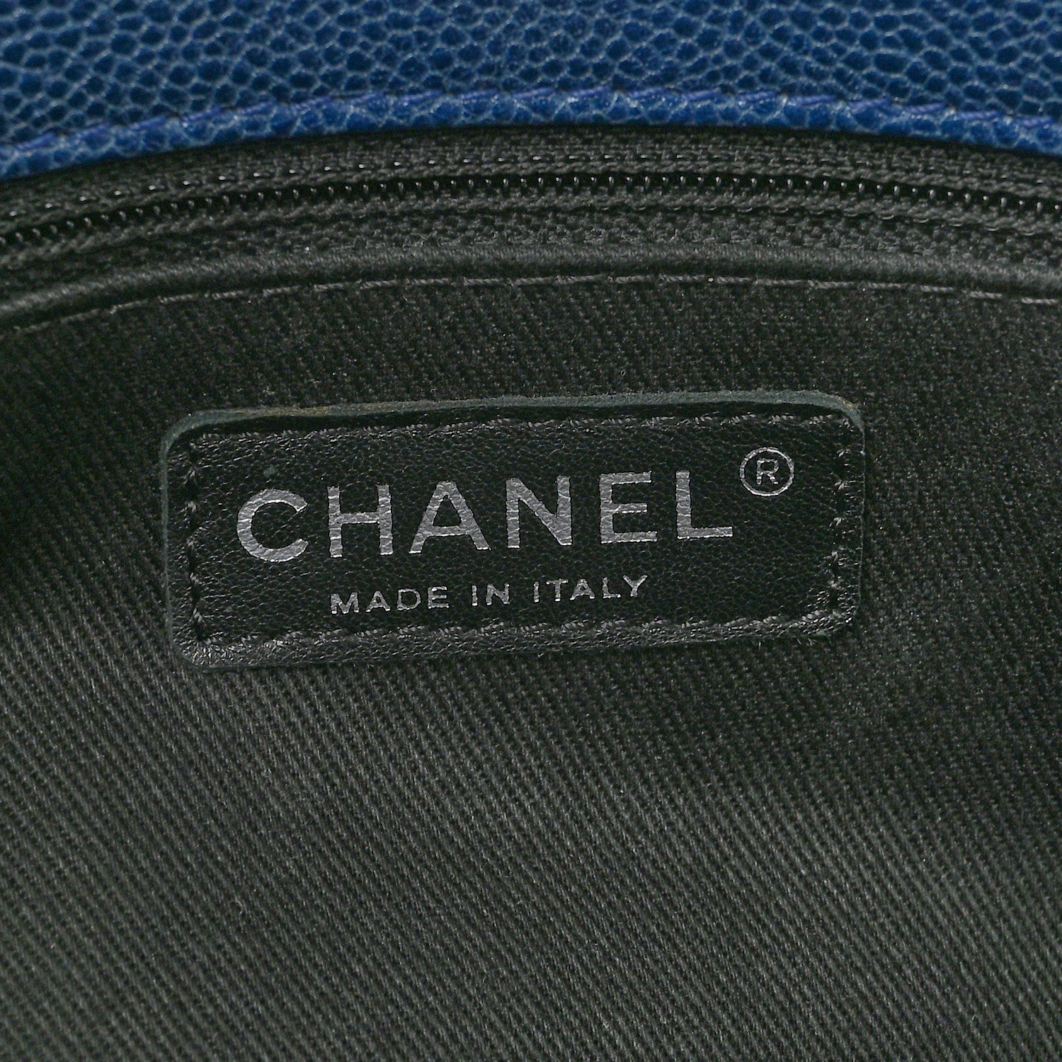 Chanel Iridescent Caviar Quilted Small Chic Tote  Dark Blue 6 of 14