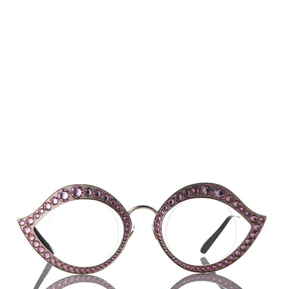Gucci Metal Crystal Cat Eye Sunglasses GG0046S Light Pink 2 of 7
