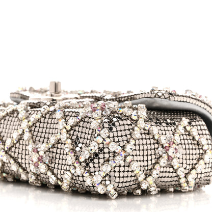Chanel Chain Mail Crystal Quilted Mini Flap Argent 10 of 11