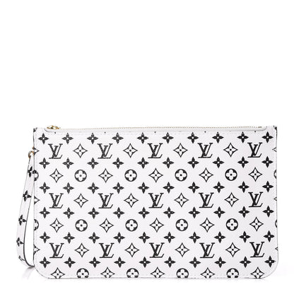 Louis Vuitton Monogram Giant Neverfull MM GM Pochette White 1 of 9