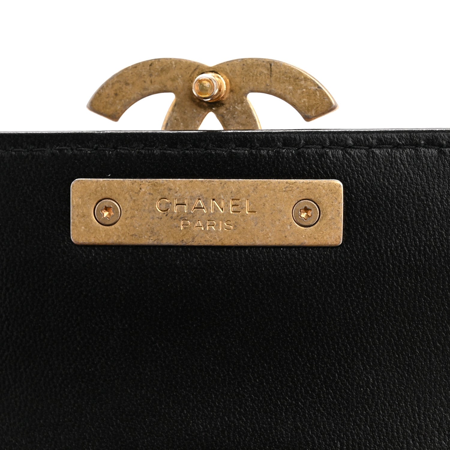 Chanel Lambskin Quilted CC Chic Flap Card Holder Black Gold 6 of 10