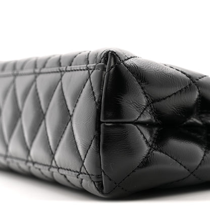 Chanel Shiny Aged Calfskin Quilted Nano Kelly Shopper Black 10 of 10