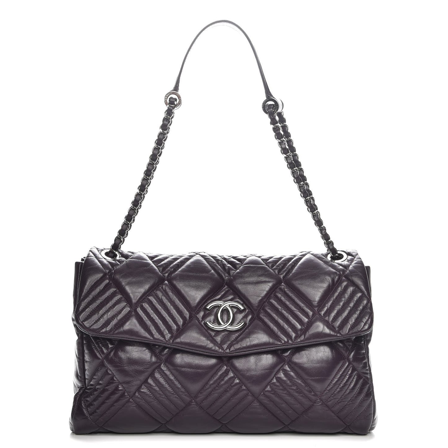 Lambskin In and Out Maxi Flap Purple