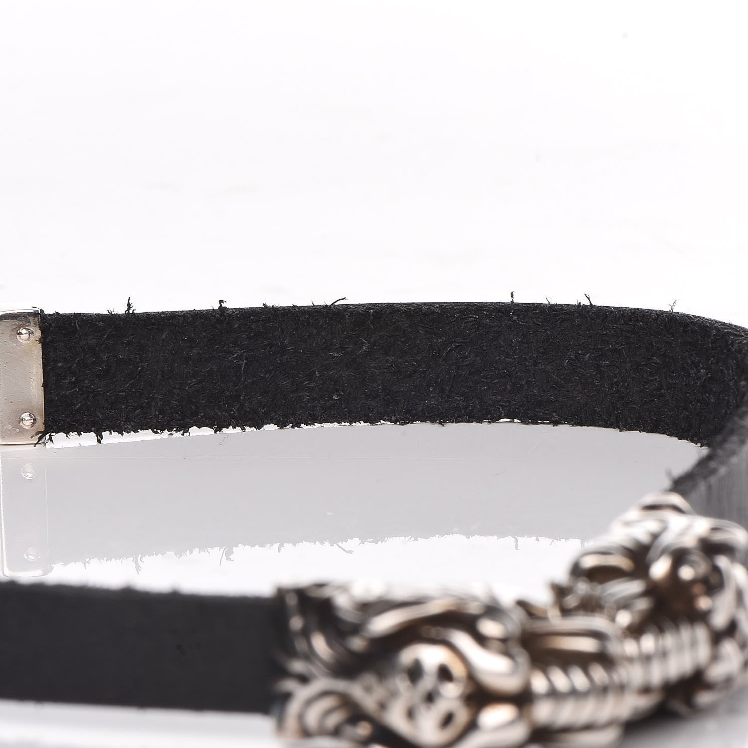 Gucci Sterling Silver Calfskin Tigers Head Choker 8 of 9