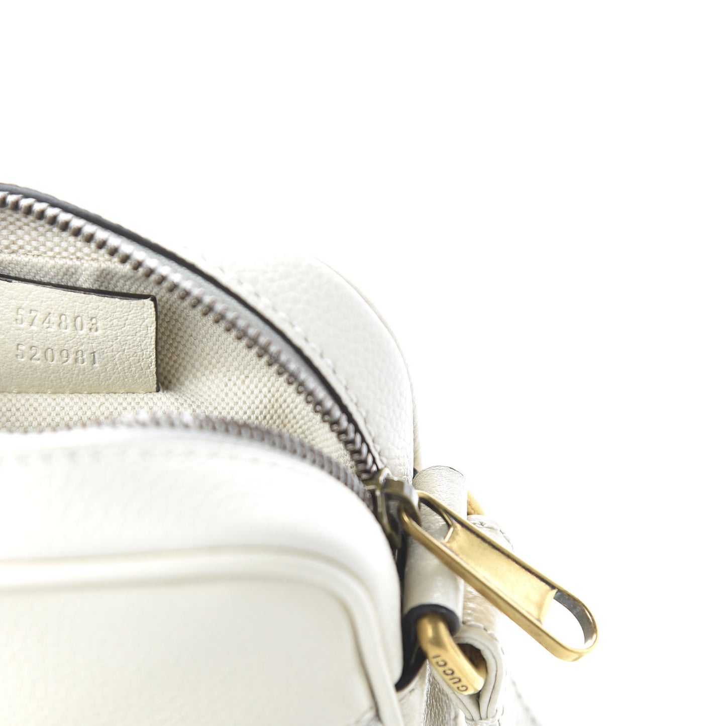 Grained Calfskin Mini Logo Messenger Bag White