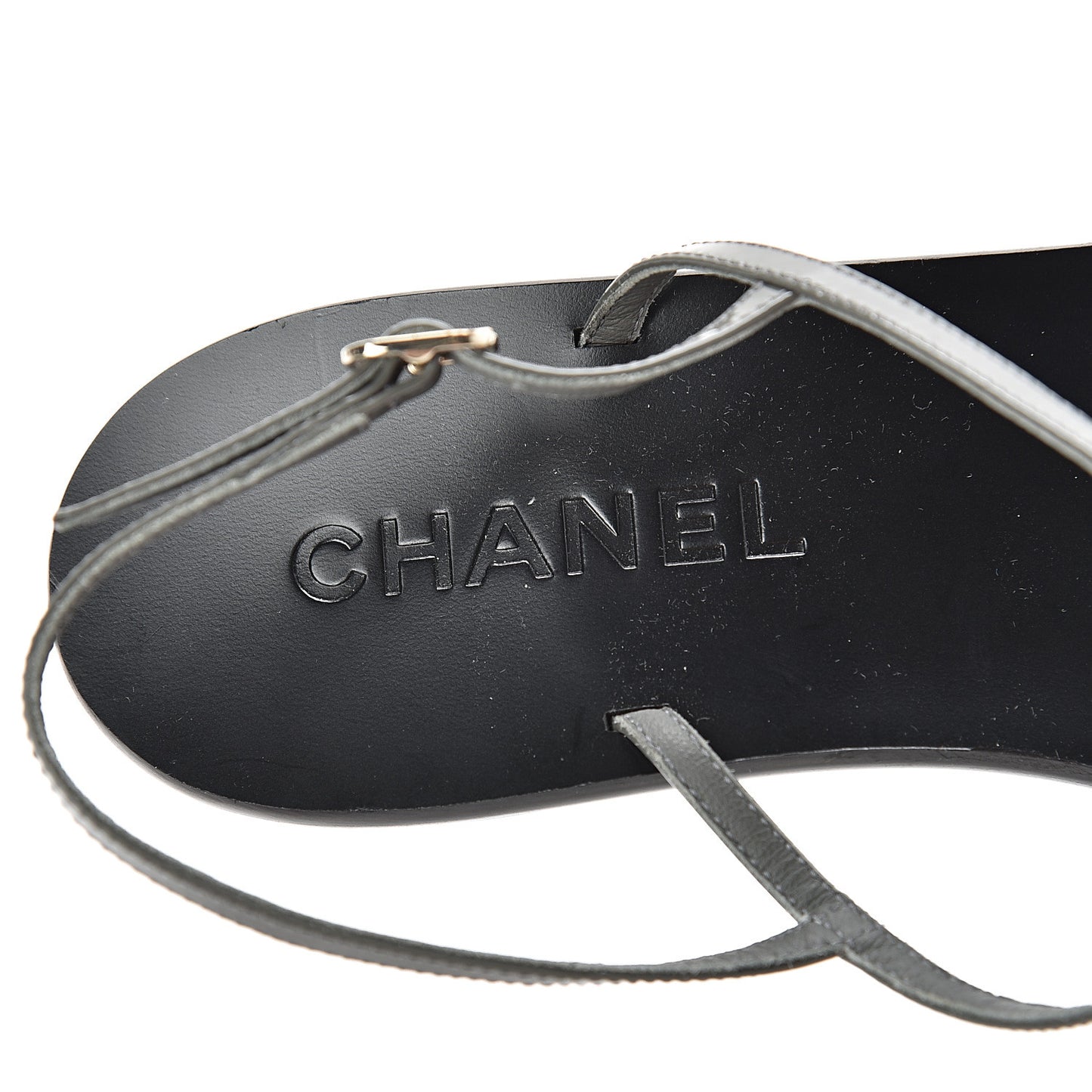 Patent CC Thong Sandals 41 Grey Pink