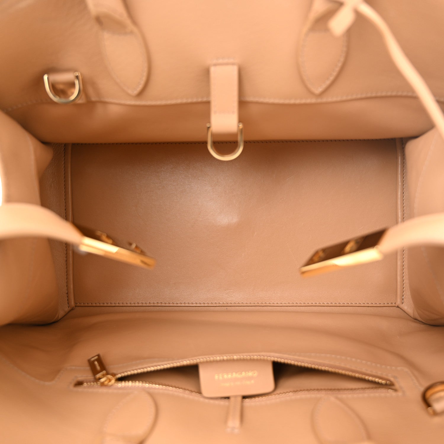 Salvatore Ferragamo Natural Grain Calfskin Small Hug Bag Light Caramel 5 of 11