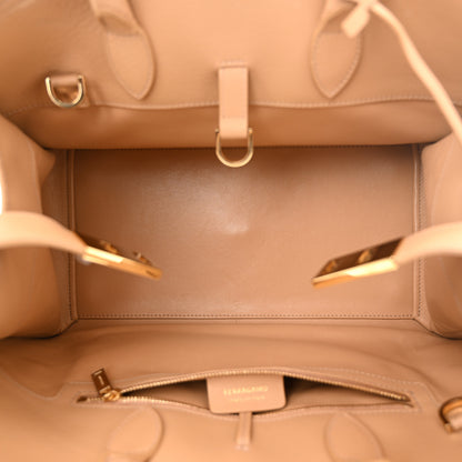 Salvatore Ferragamo Natural Grain Calfskin Small Hug Bag Light Caramel 5 of 11