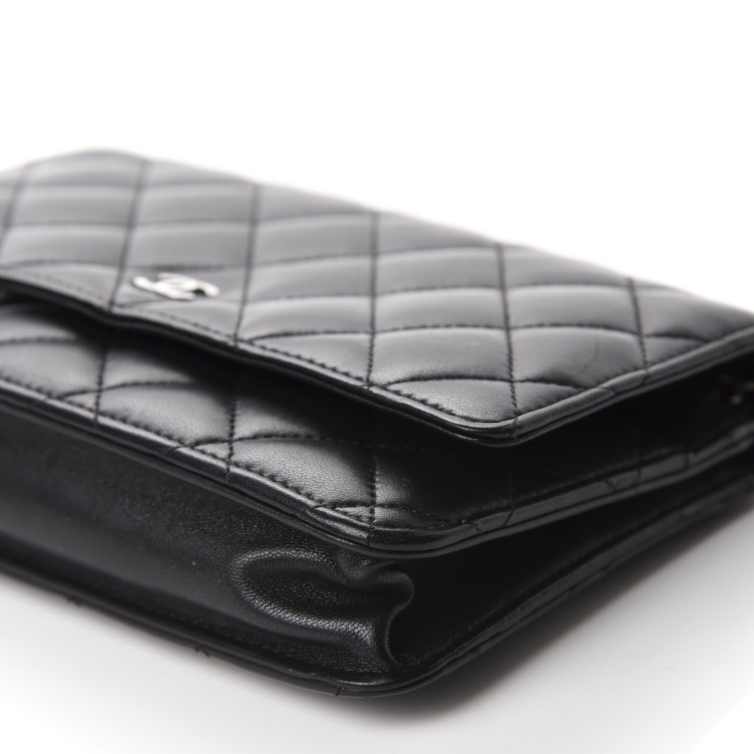Chanel Lambskin Quilted Wallet On Chain WOC Black 7 of 12
