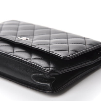 Chanel Lambskin Quilted Wallet On Chain WOC Black 7 of 12