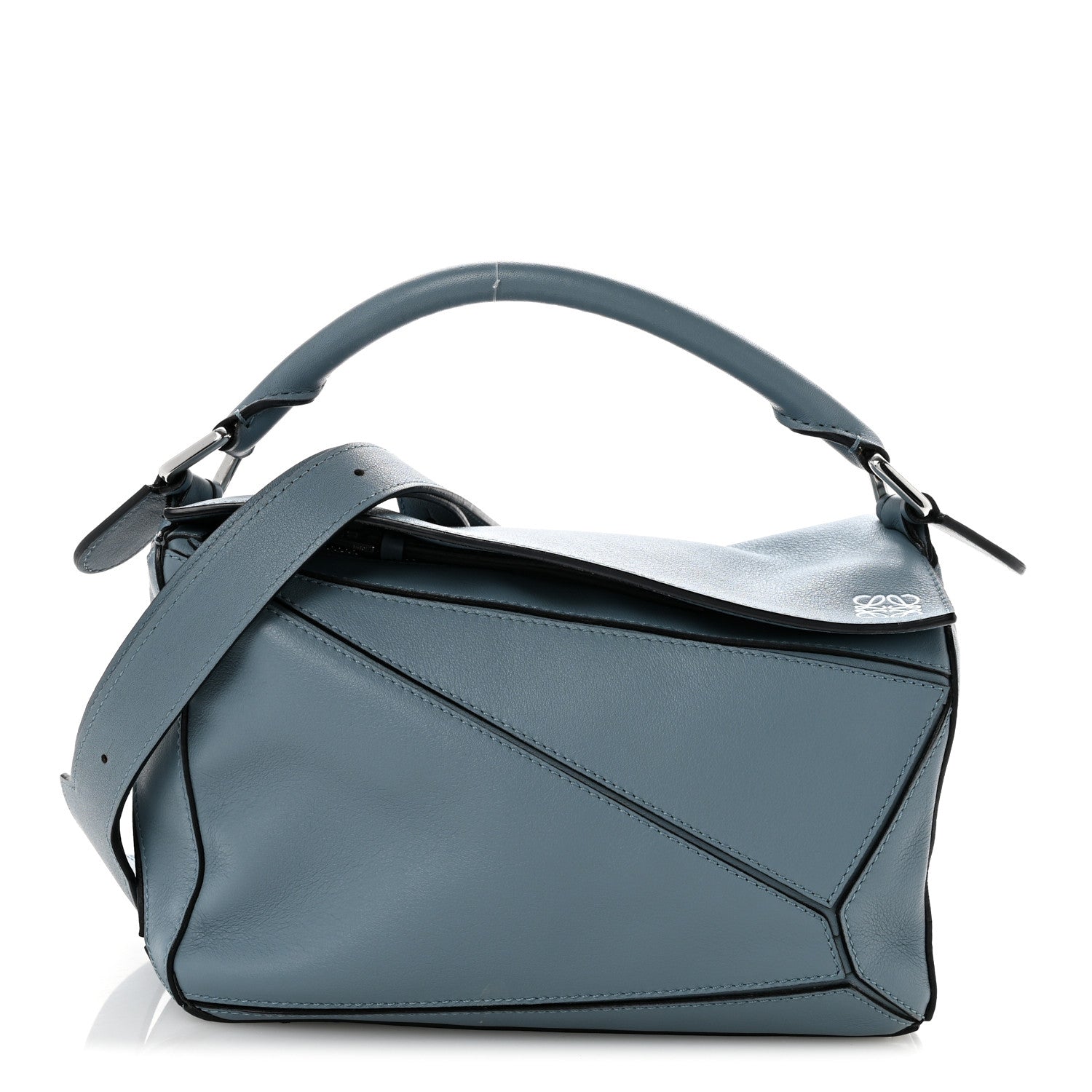 Loewe Calfskin Small Puzzle Bag Stone Blue 1 of 13