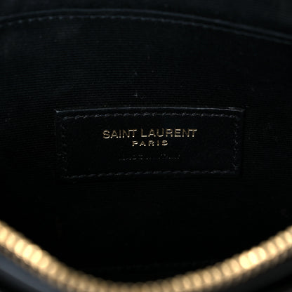 Saint Laurent Grain De Poudre Chevron Monogram Large Bill Pouch Black 11 of 18